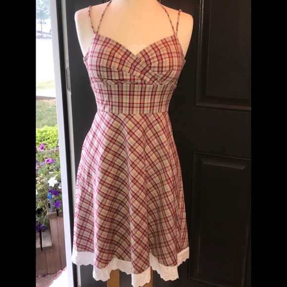 OC by Oleg Cassini Flirty Dress sz 4 eyelet Lace - Picture 2 of 7